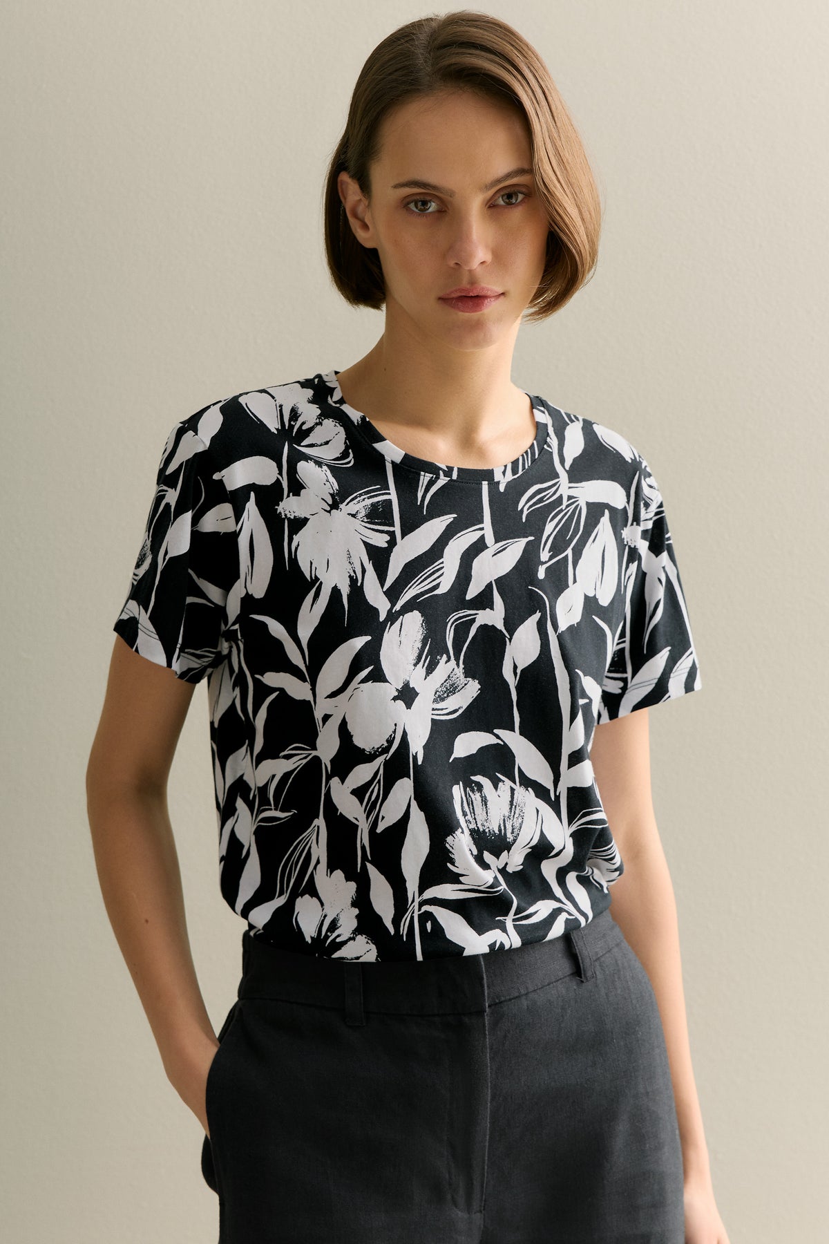 Pima Cotton Floral T-Shirt