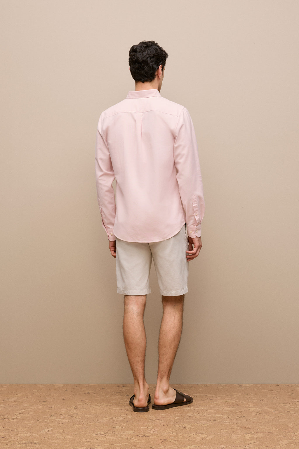 Regular Fit Yarn Dyed Cotton Monogram Oxford Shirt