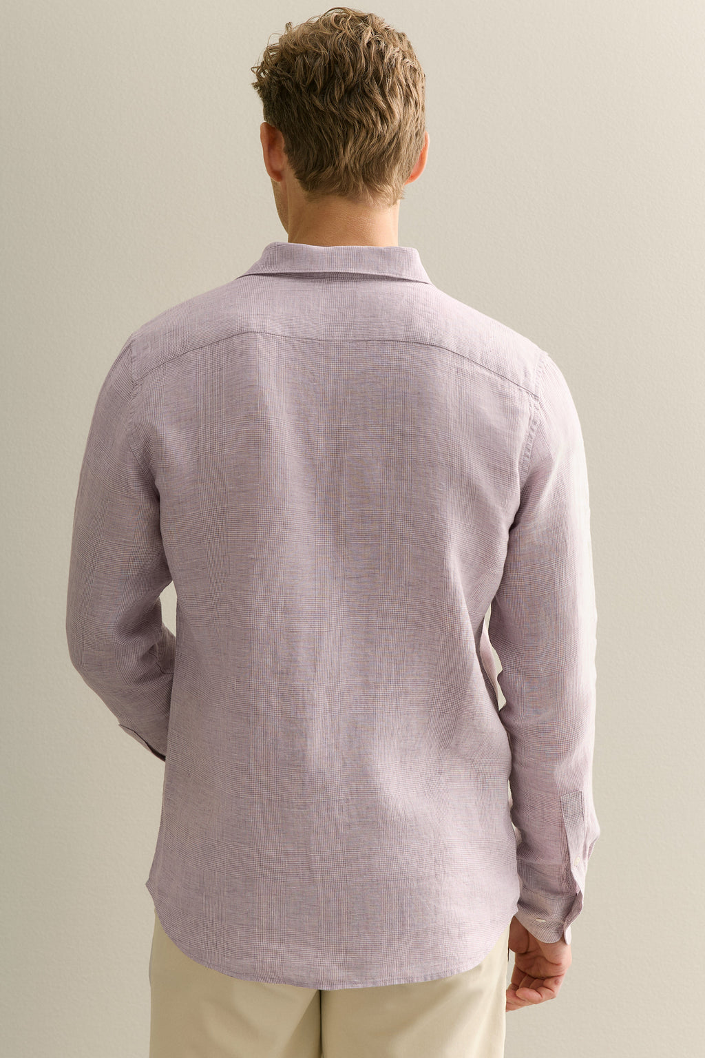 Tailored Fit Yarn Dyed Linen Textured Shirt