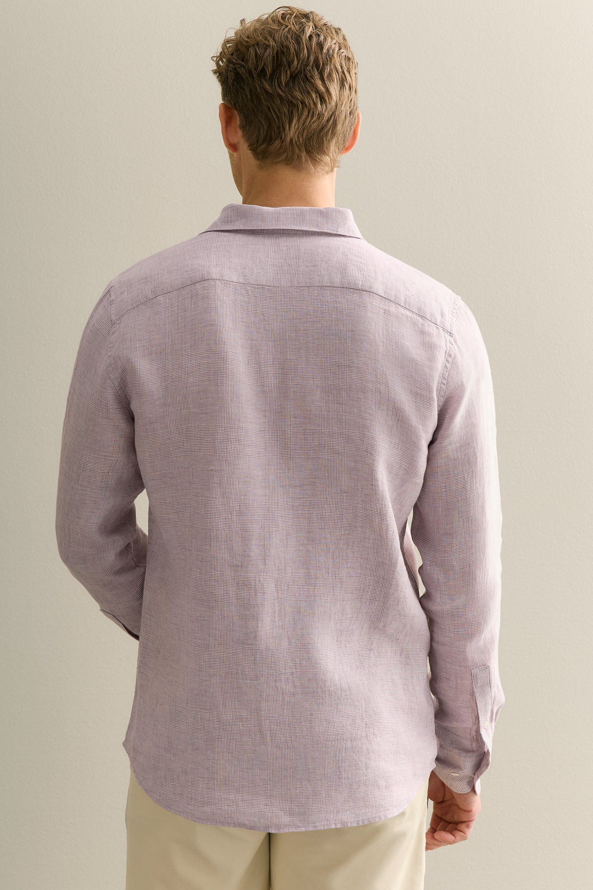 Tailored Fit Yarn Dyed Linen Textured Shirt