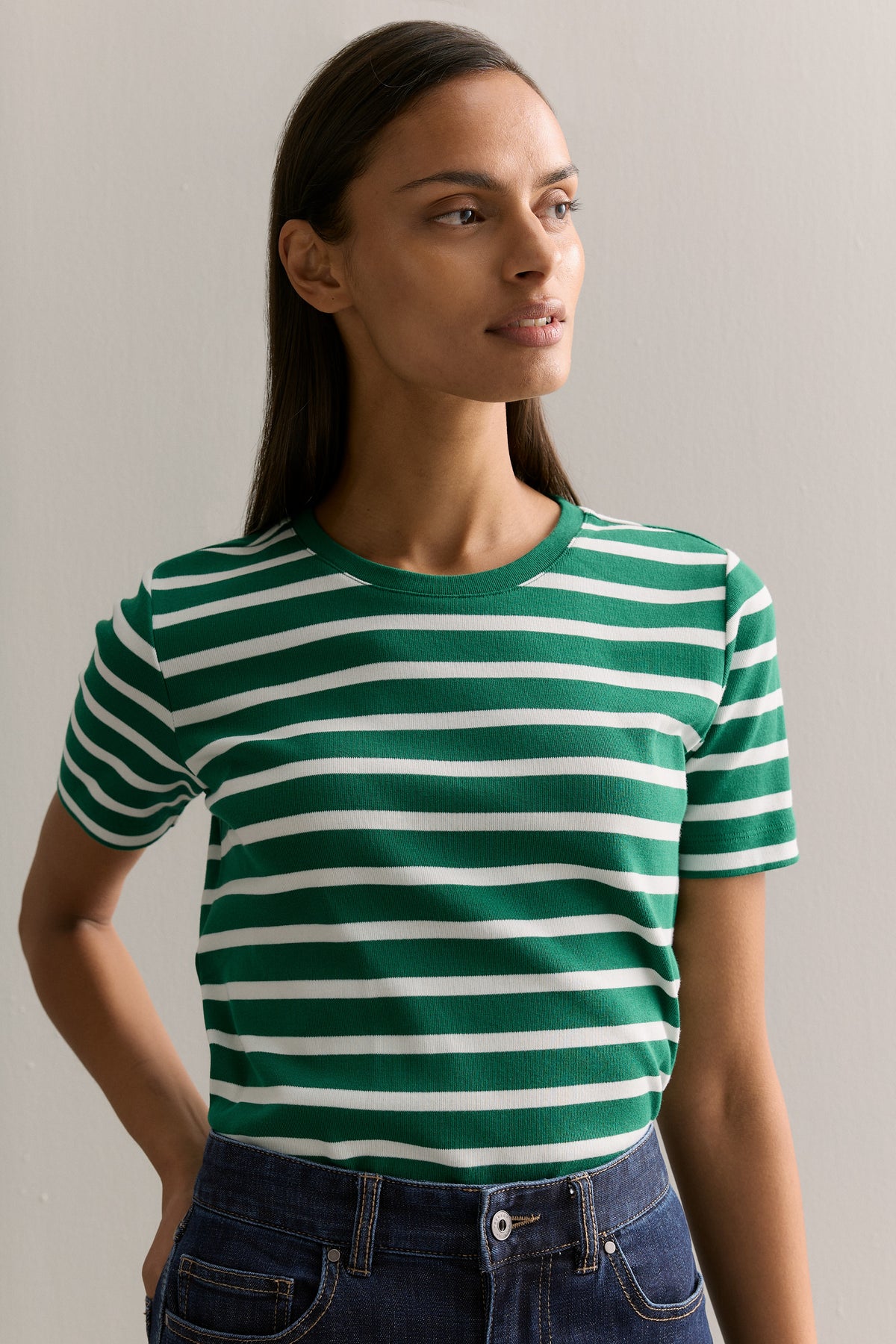 Cotton Yarn Dyed Stripe T-Shirt