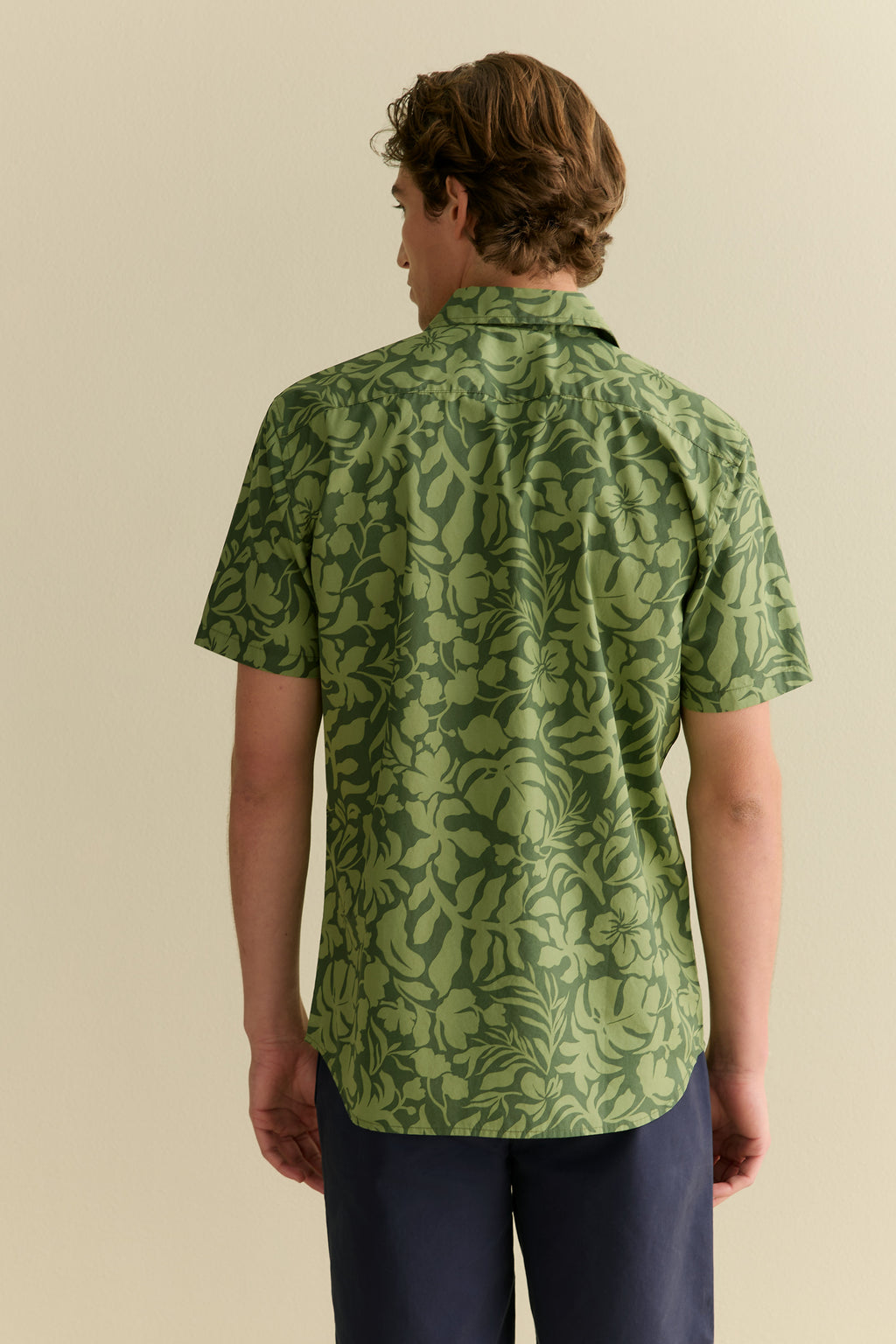 Cotton Poplin Floral Short Sleeve Shirt