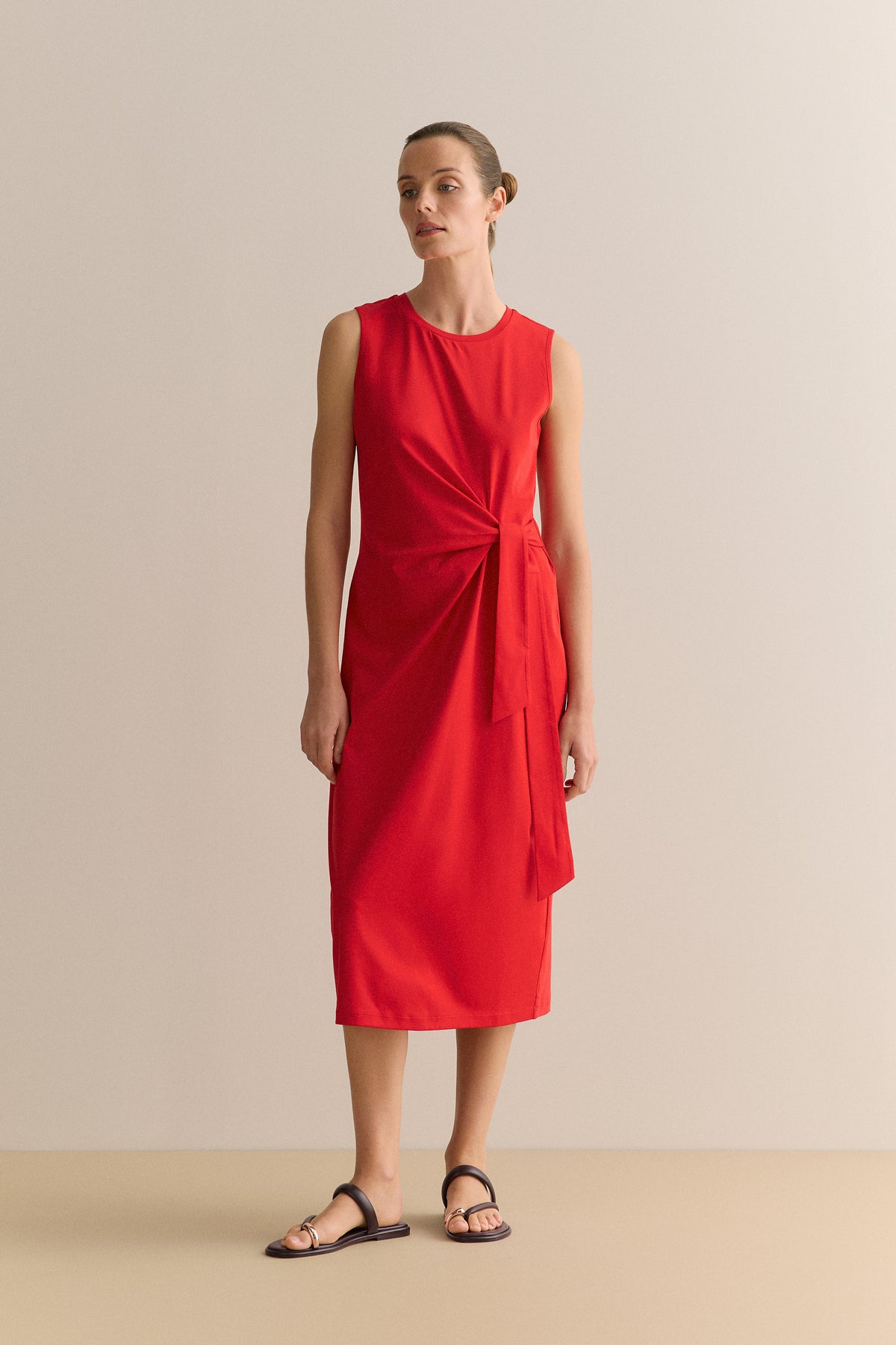 Cotton Interlock Gathered Tank Dress