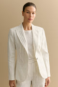 Linen Dot Stripe Blazer