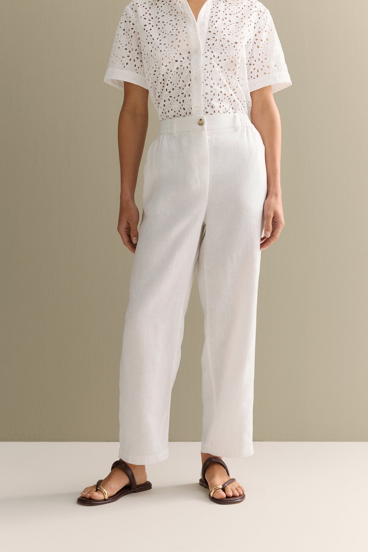 Linen Stretch Waist Pant
