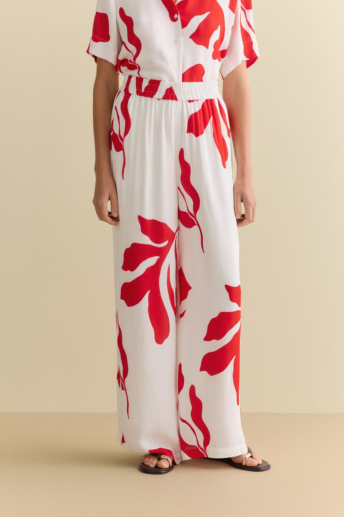 Shadow Palm Draped Pull On Pant