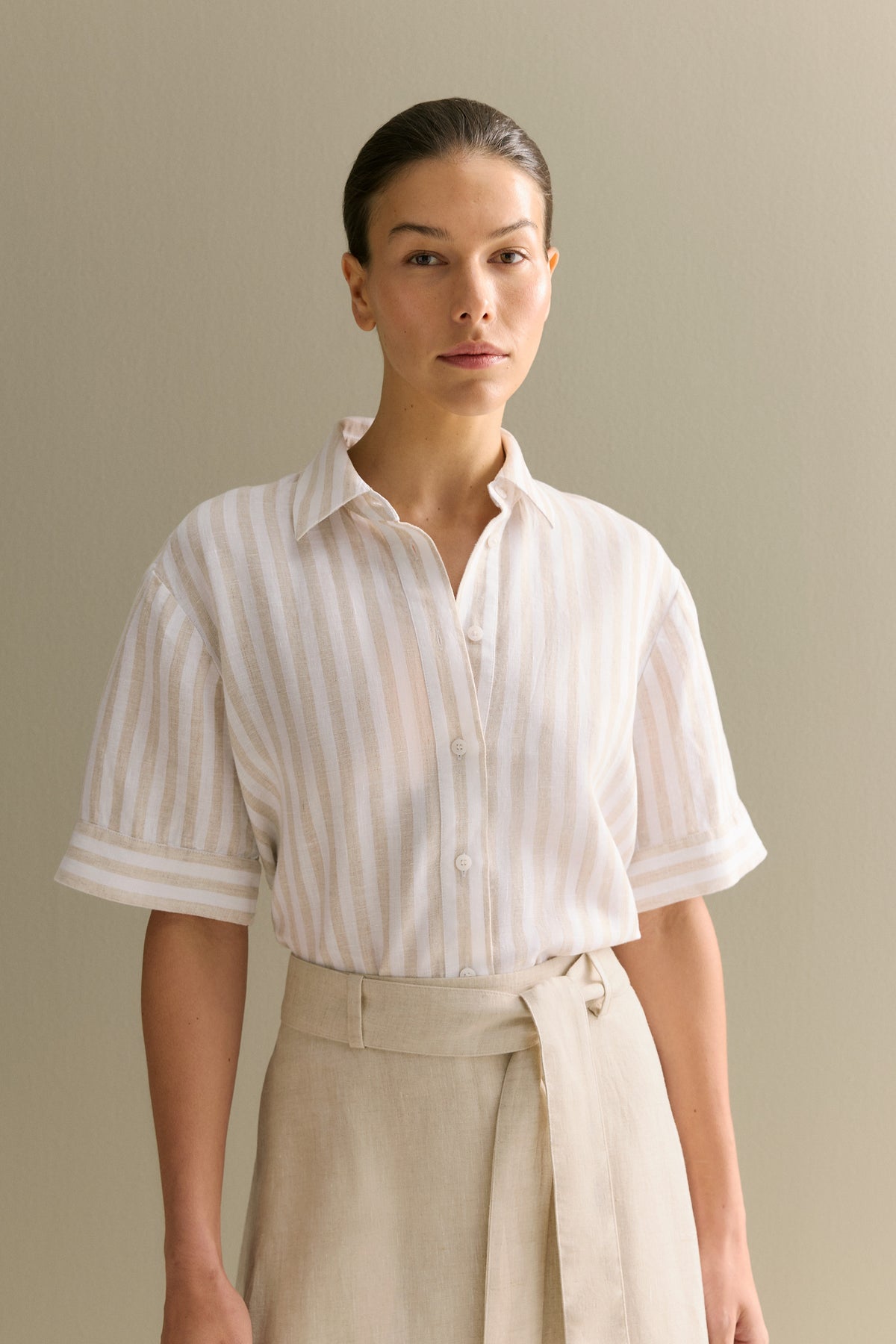 Linen Bengal Stripe Short Sleeve Shirt