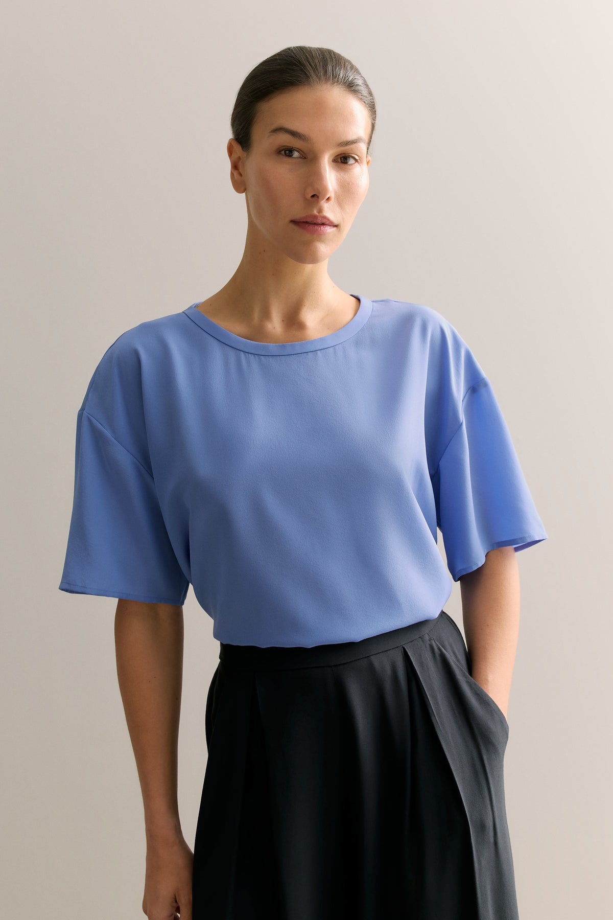Silk Crepe Relaxed Top