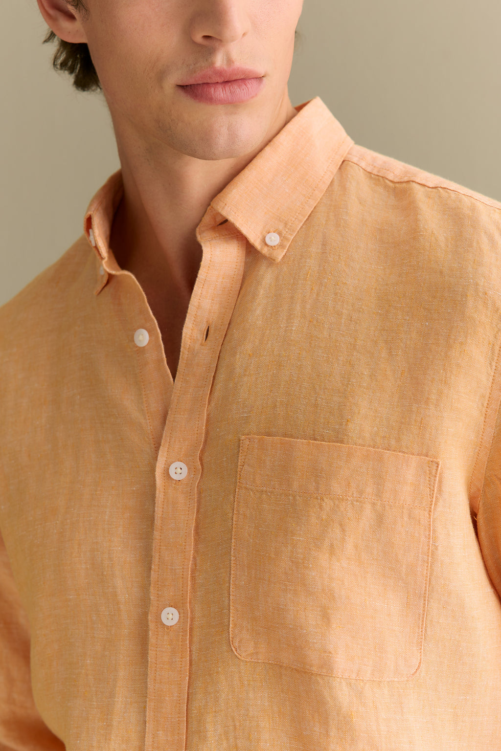 Regular Fit Delave Linen End On End Shirt