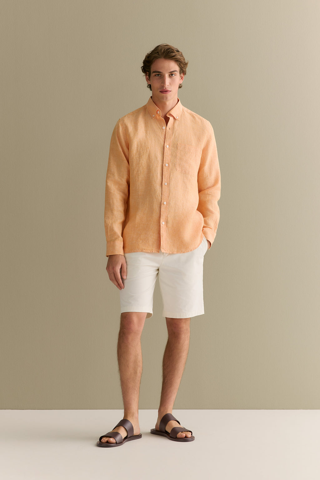 Regular Fit Delave Linen End On End Shirt