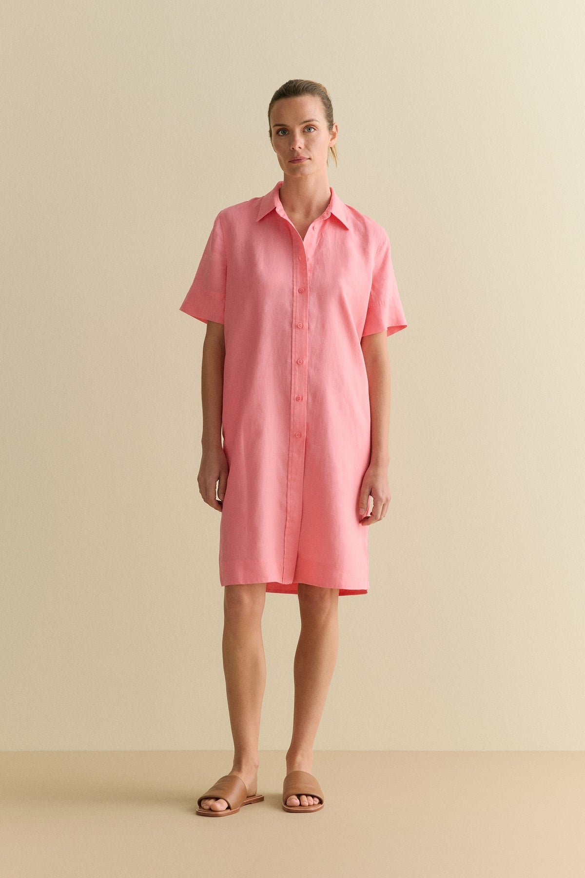 Linen Belted Shift Dress