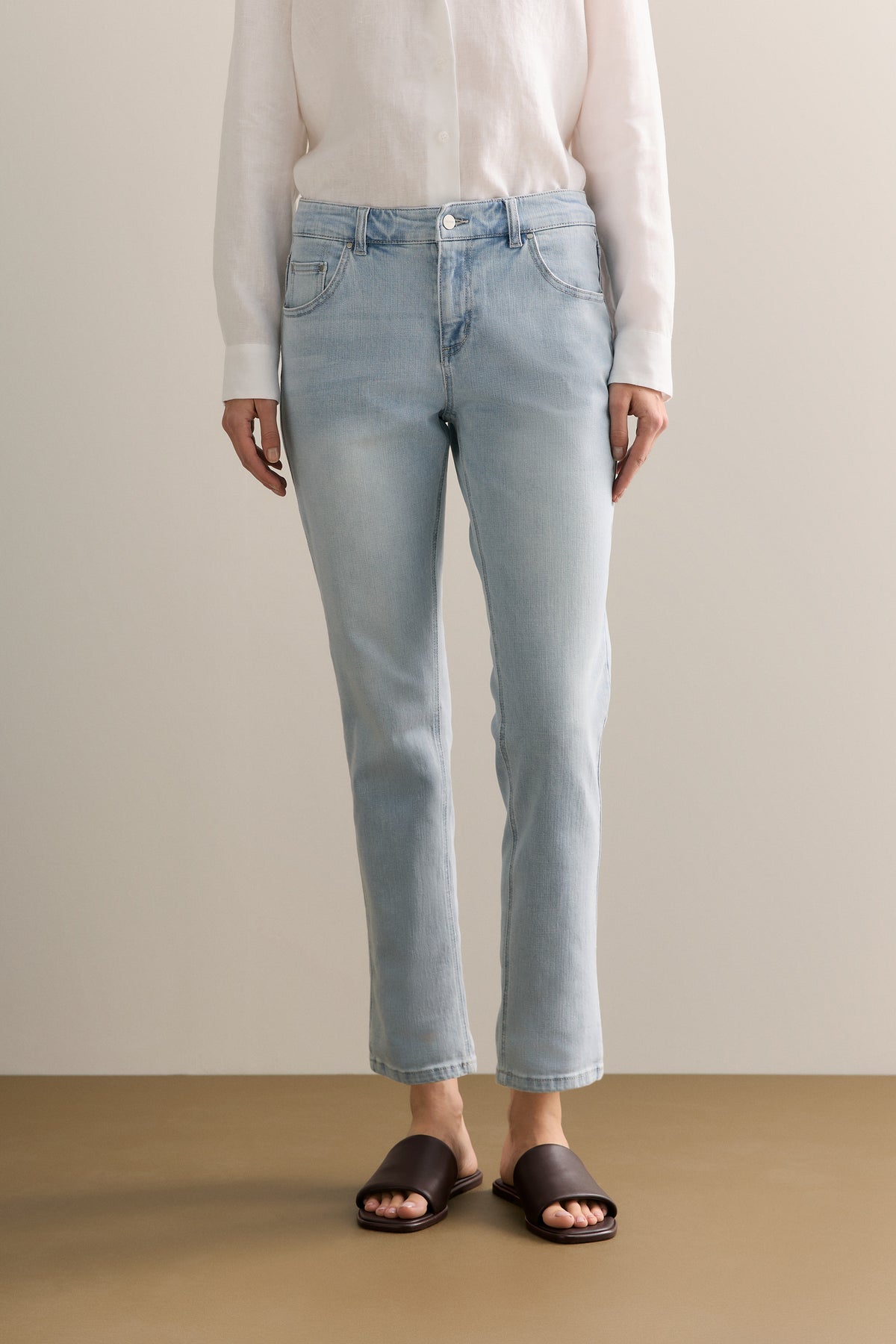 Cotton Blend Boyfriend Jean