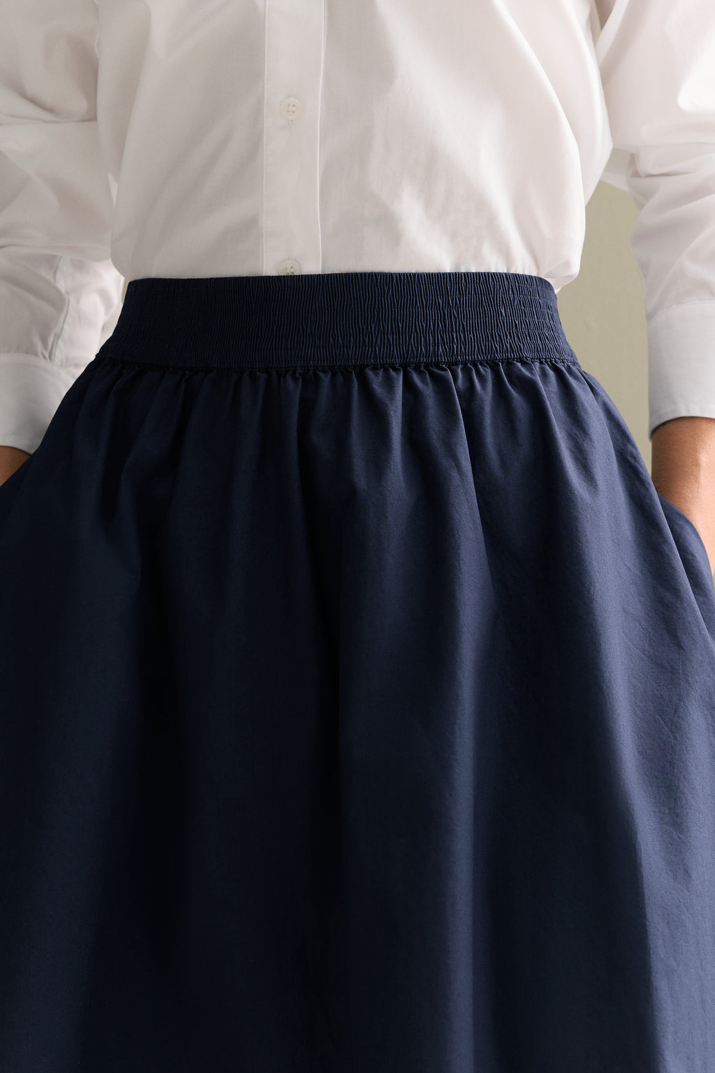 Cotton Poplin Pull On Skirt