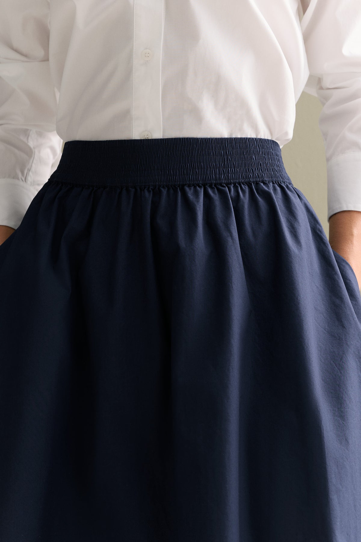 Cotton Poplin Pull On Skirt