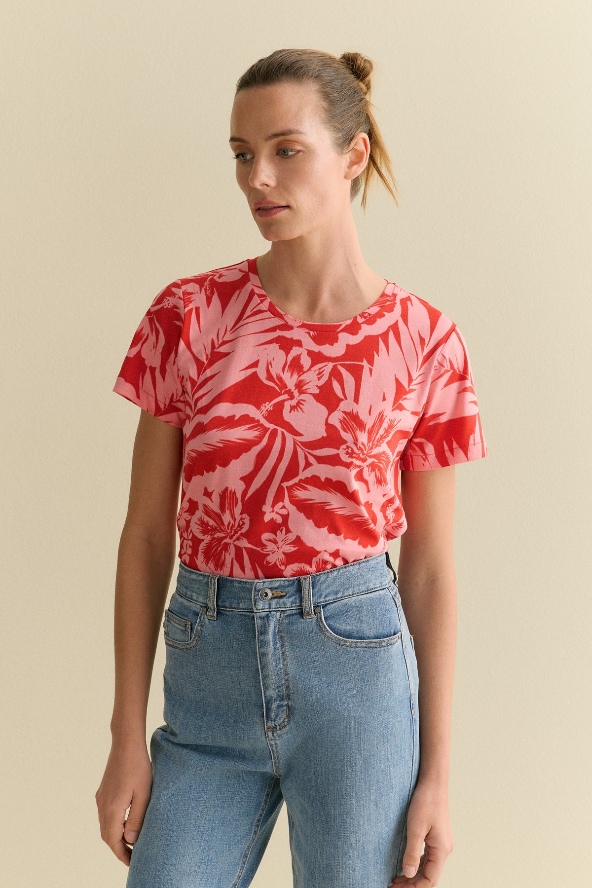 Cotton Hibiscus T-Shirt