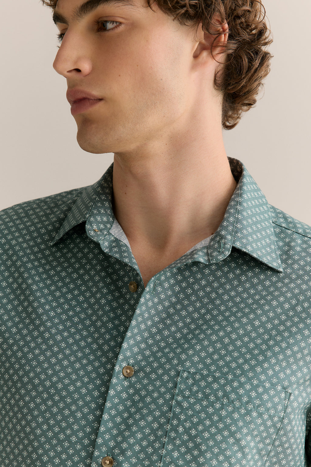Tailored Fit Etch Print Long Sleeve Shirt
