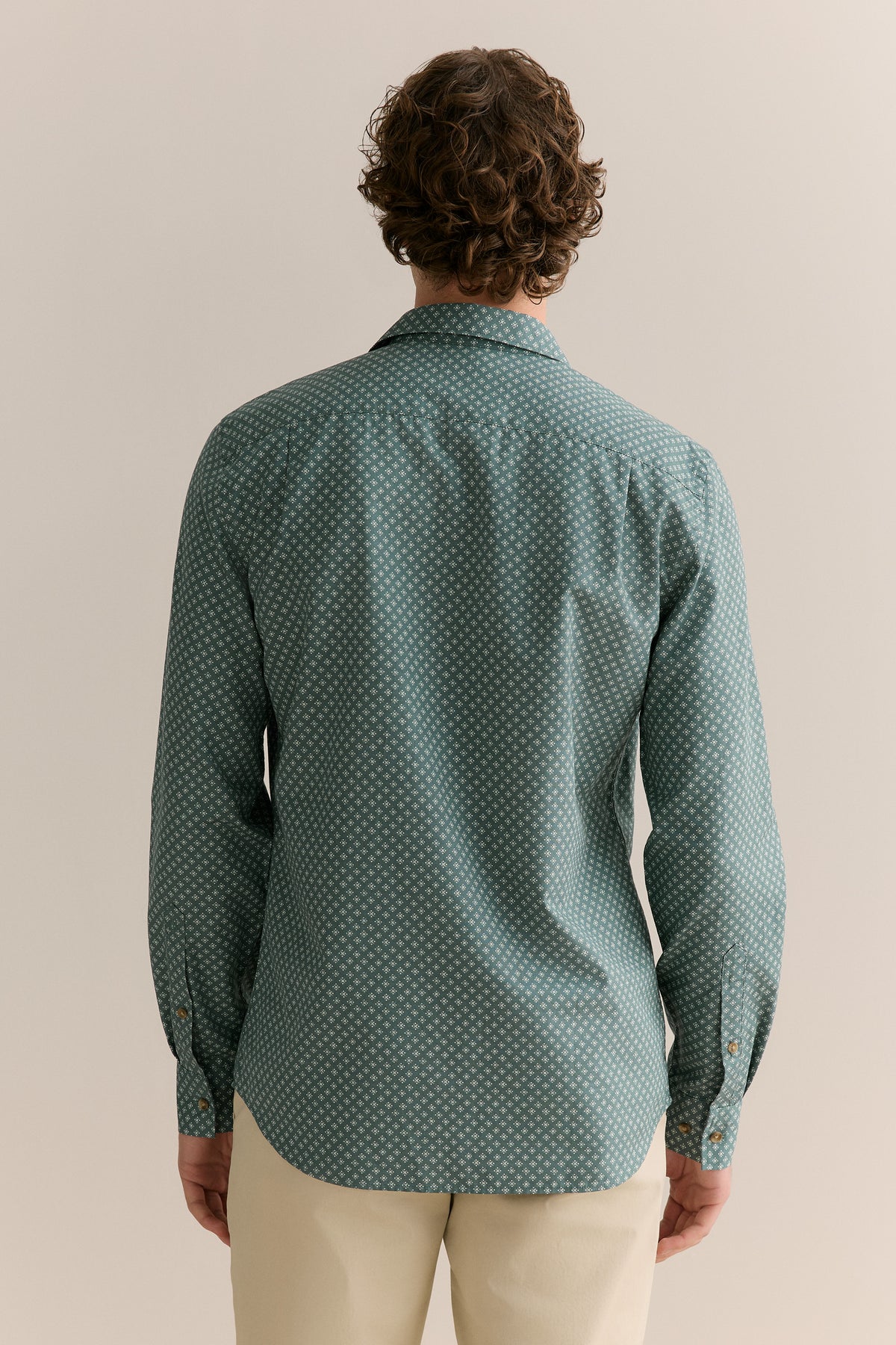 Tailored Fit Etch Print Long Sleeve Shirt