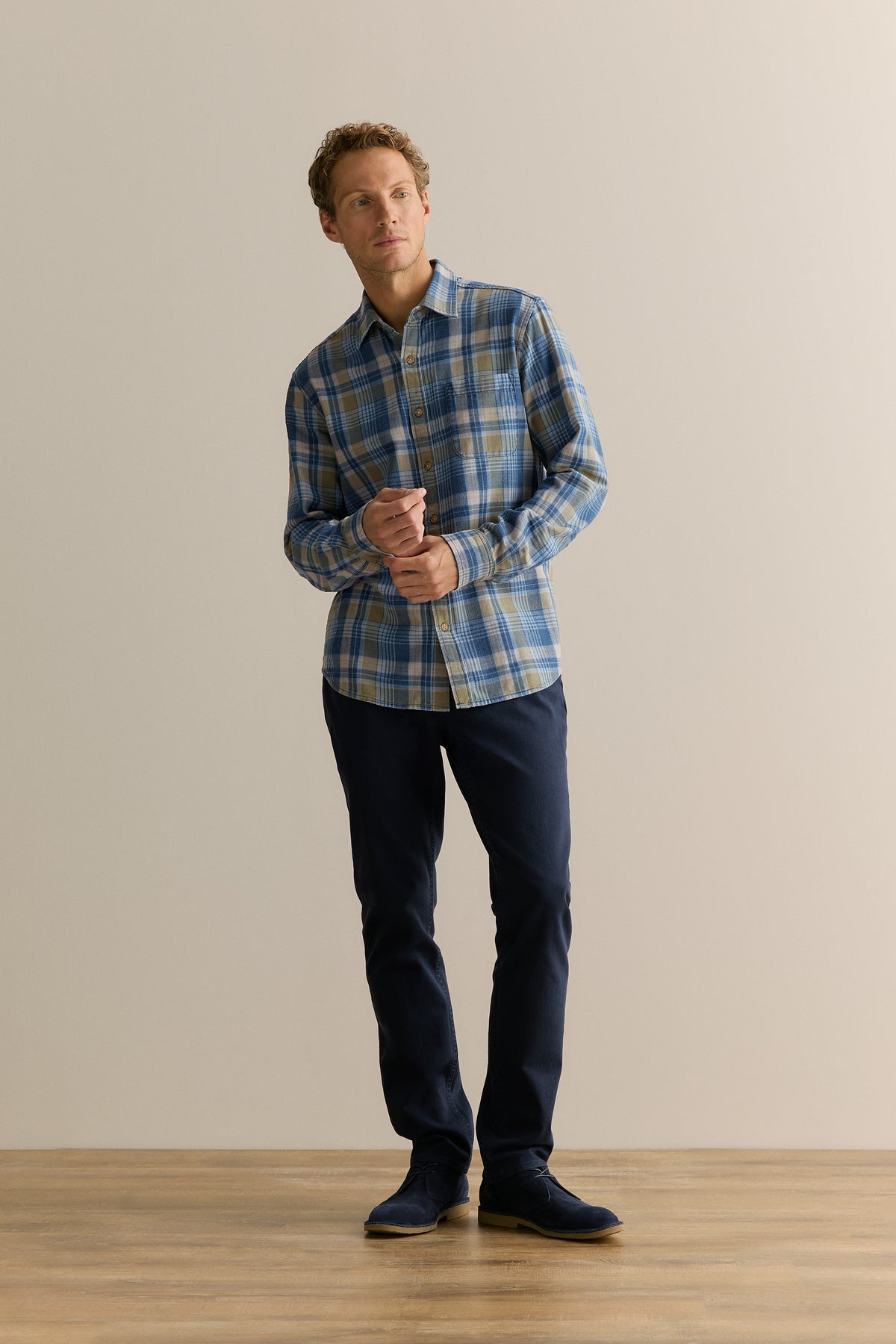 Regular Fit Cotton Slub Check Shirt
