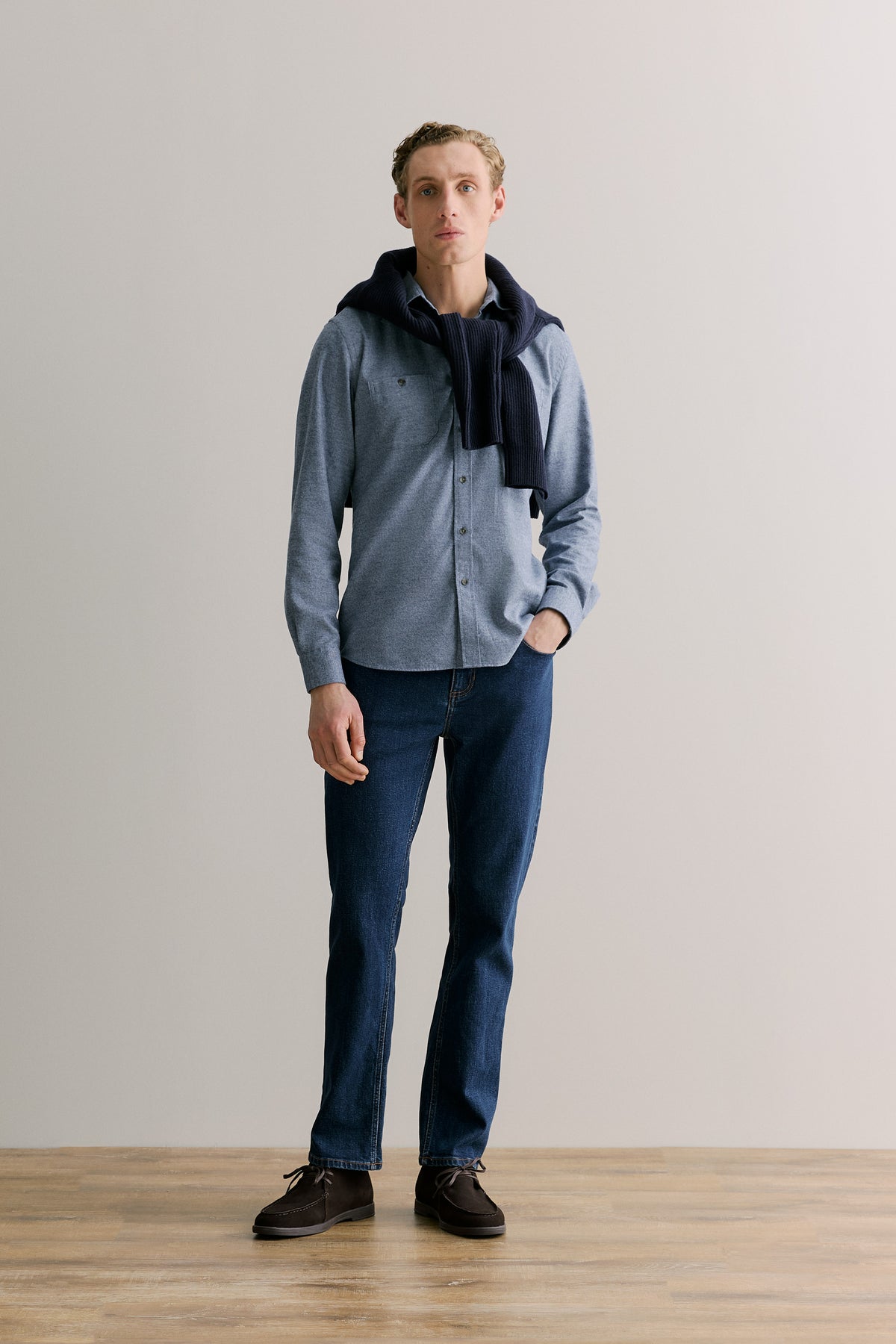 Regular Fit Jaspe Cotton Shirt