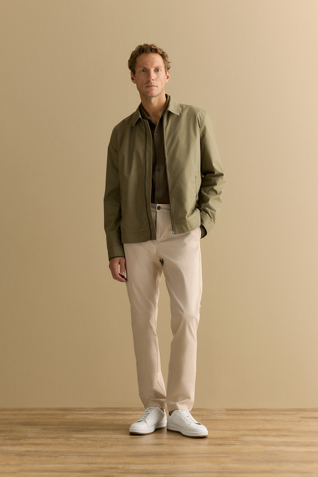Tailored Fit Pique Cotton Monogram Shirt