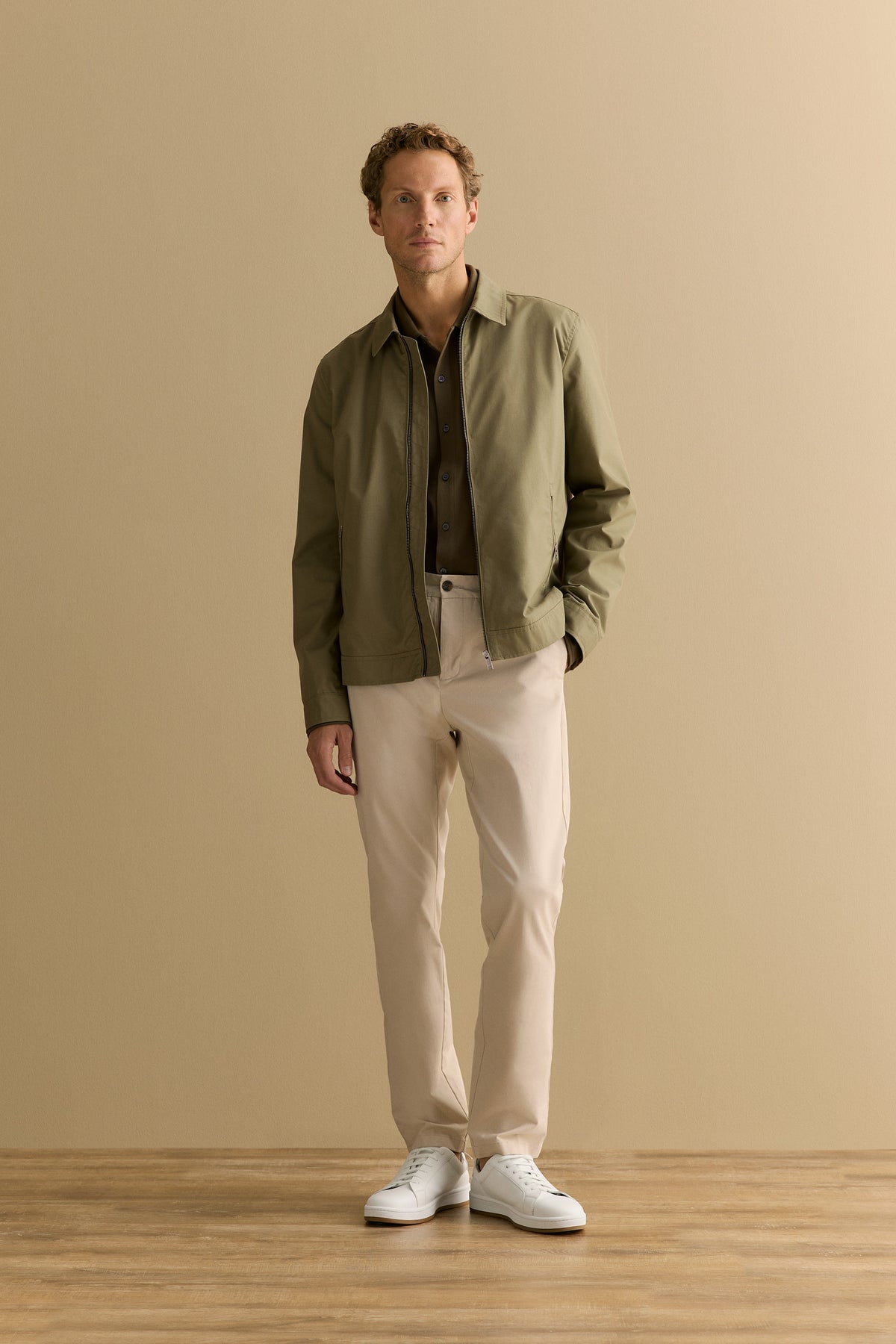 Tailored Fit Pique Cotton Monogram Shirt