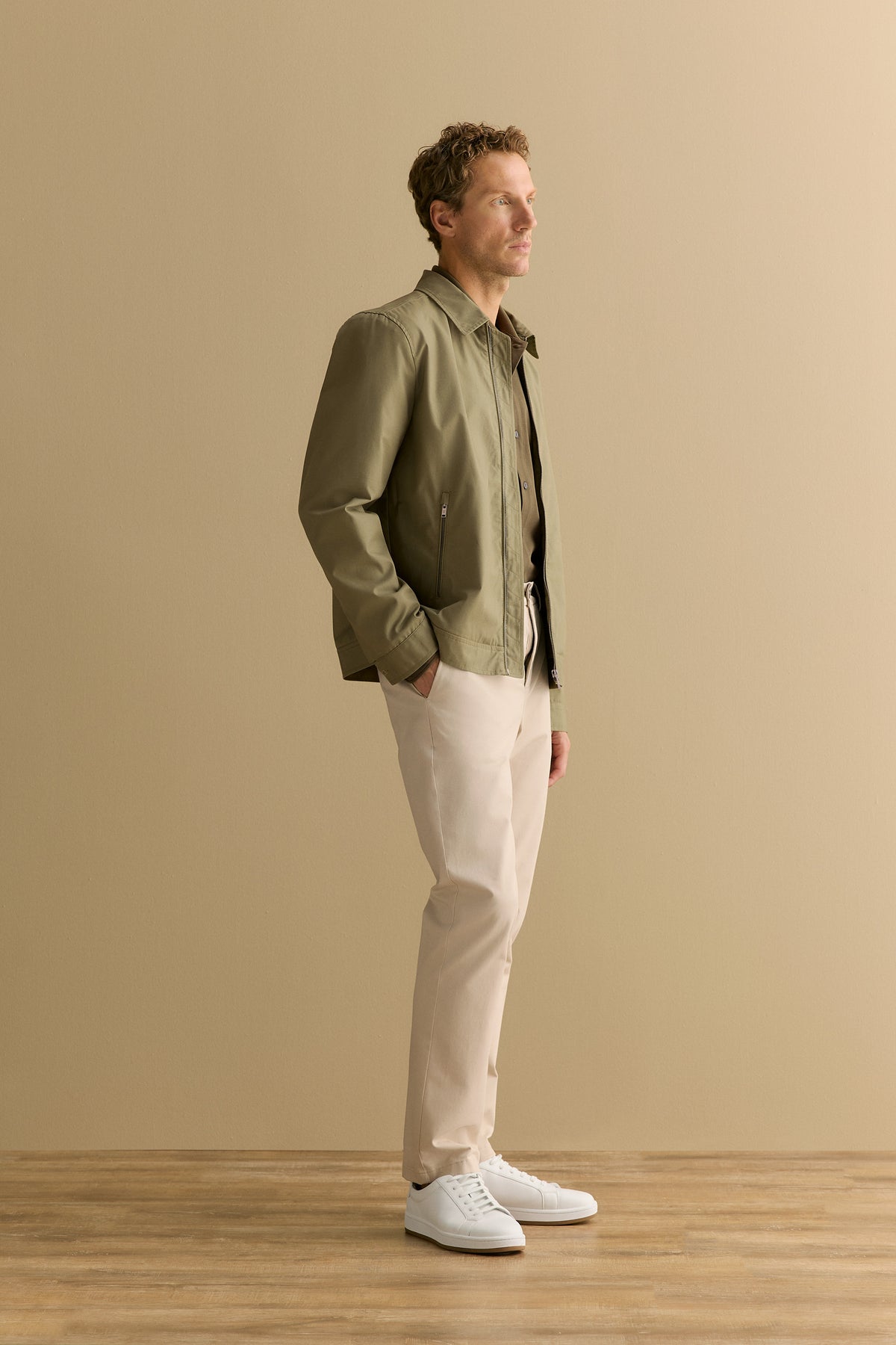 Tailored Fit Pique Cotton Monogram Shirt