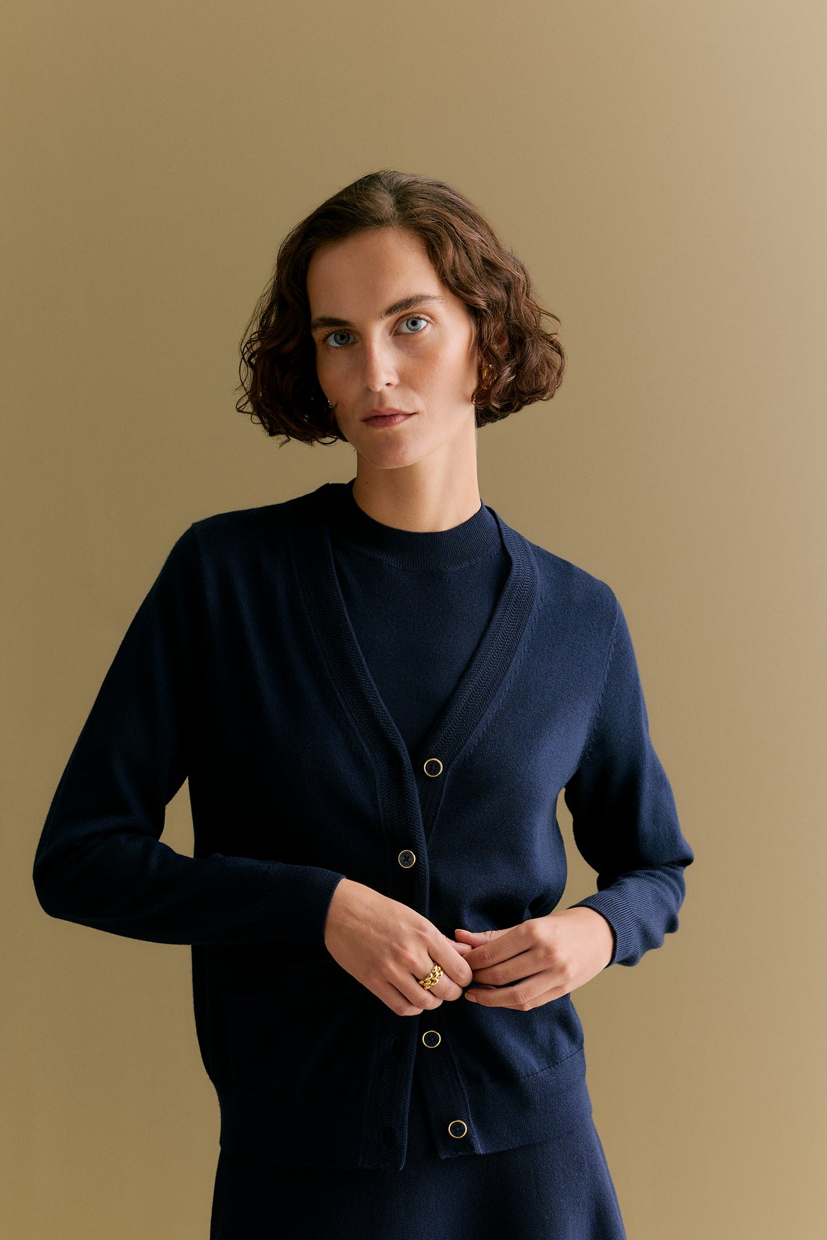 Merino Pocket V Neck Cardigan