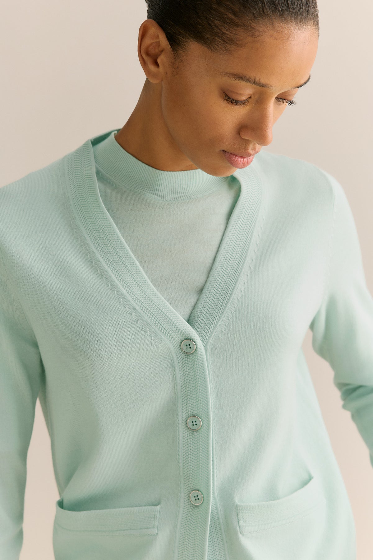 Merino Pocket V Neck Cardigan