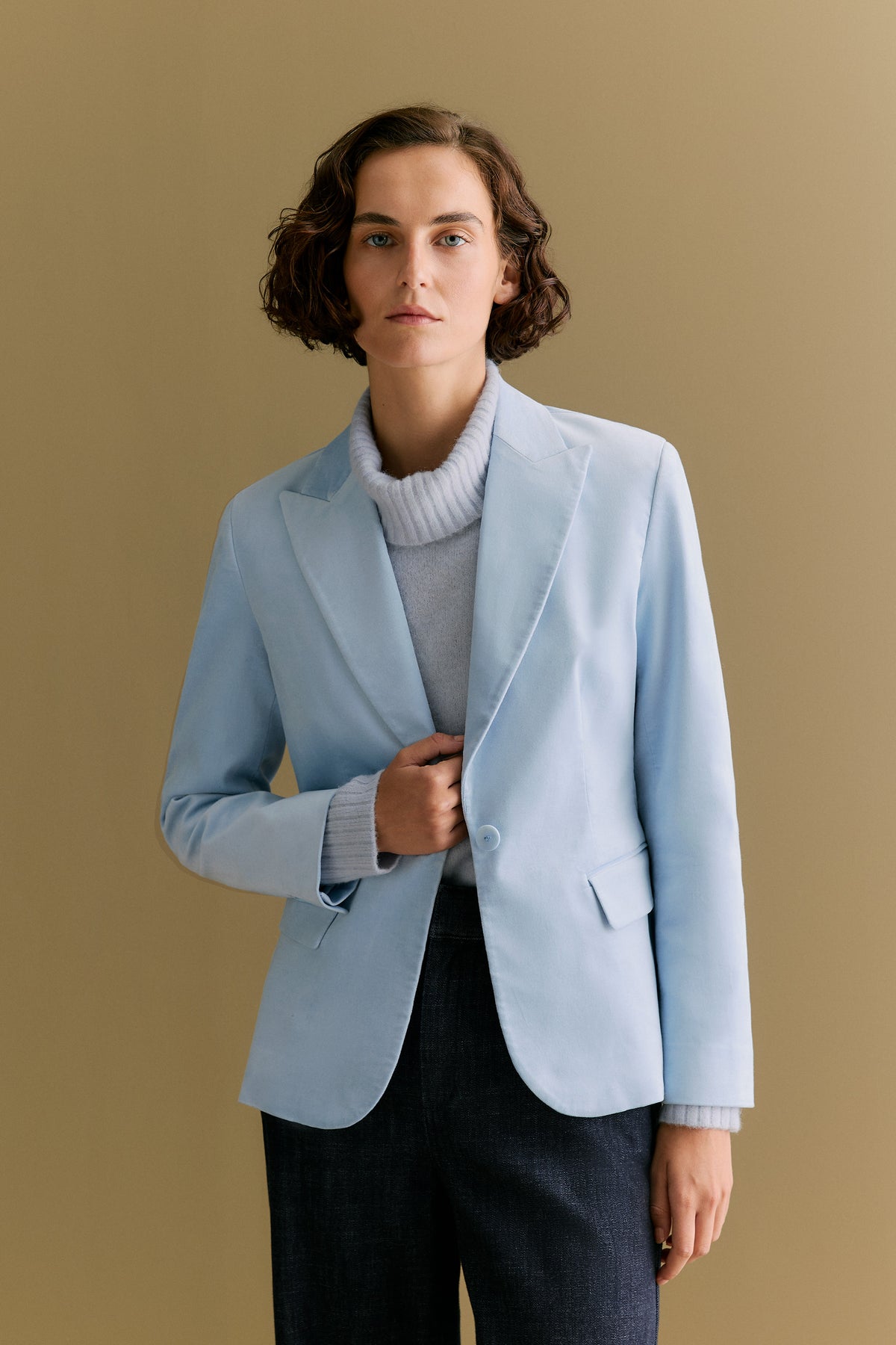 Stretch Velvet Blazer