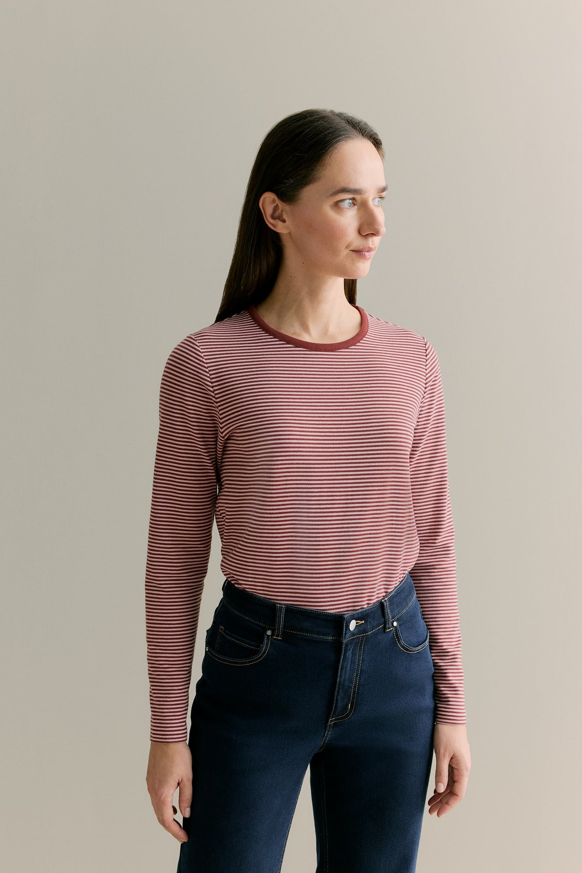 Cotton Stripe Monogram T-Shirt