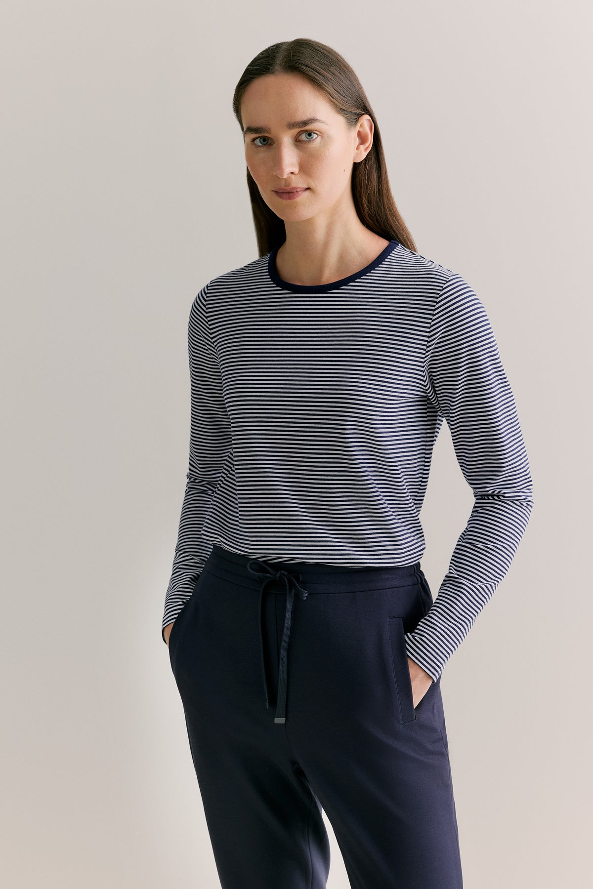 Cotton Stripe Monogram T-Shirt