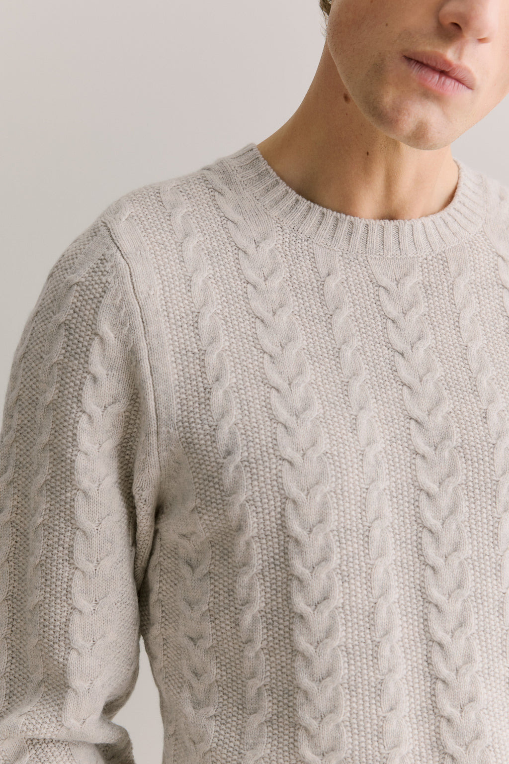 Merino Cable Stitch Crew