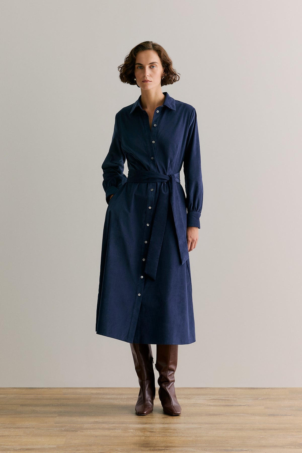 Pinwale Cord Shirt Dress