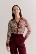 Geo Spot Contrast Placket Shirt