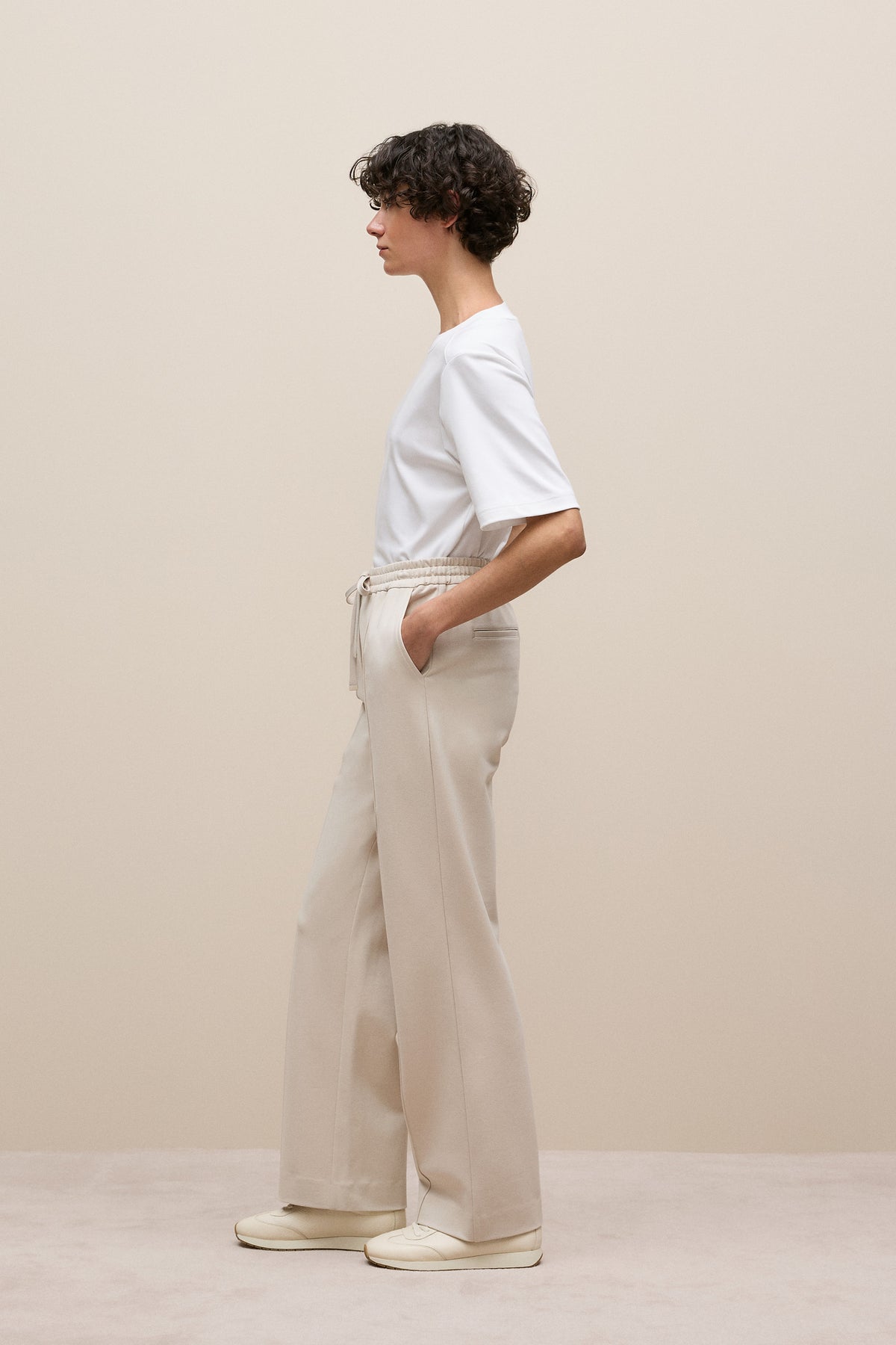 Ponte Pintucked Wide Leg Pant