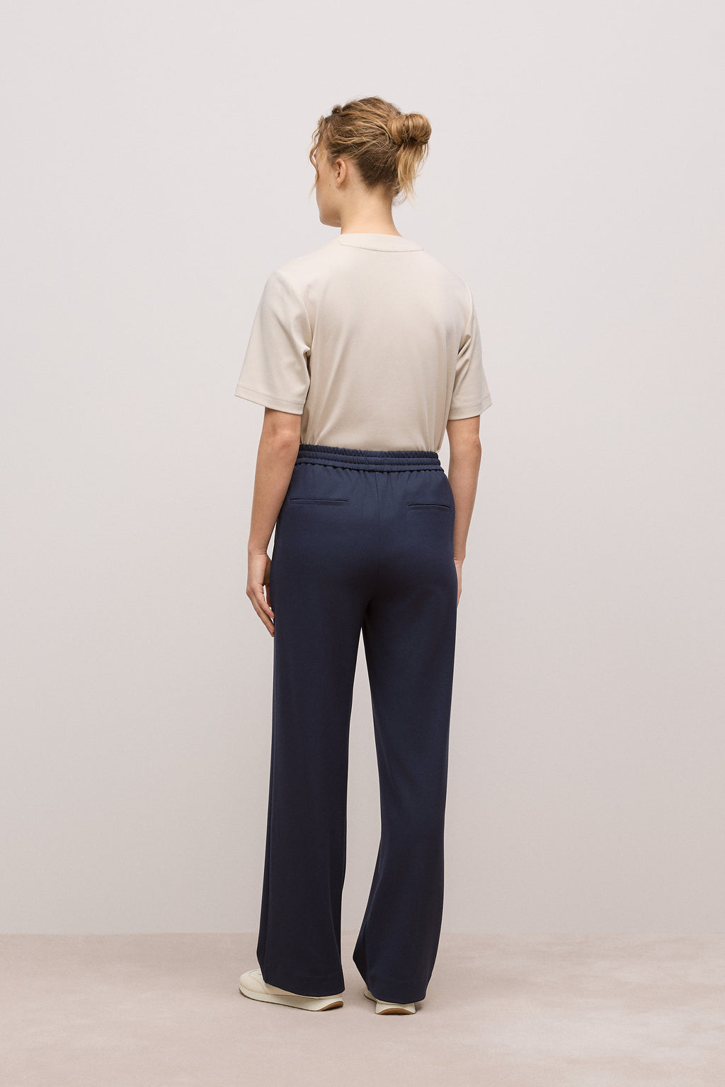 Ponte Pintucked Wide Leg Pant