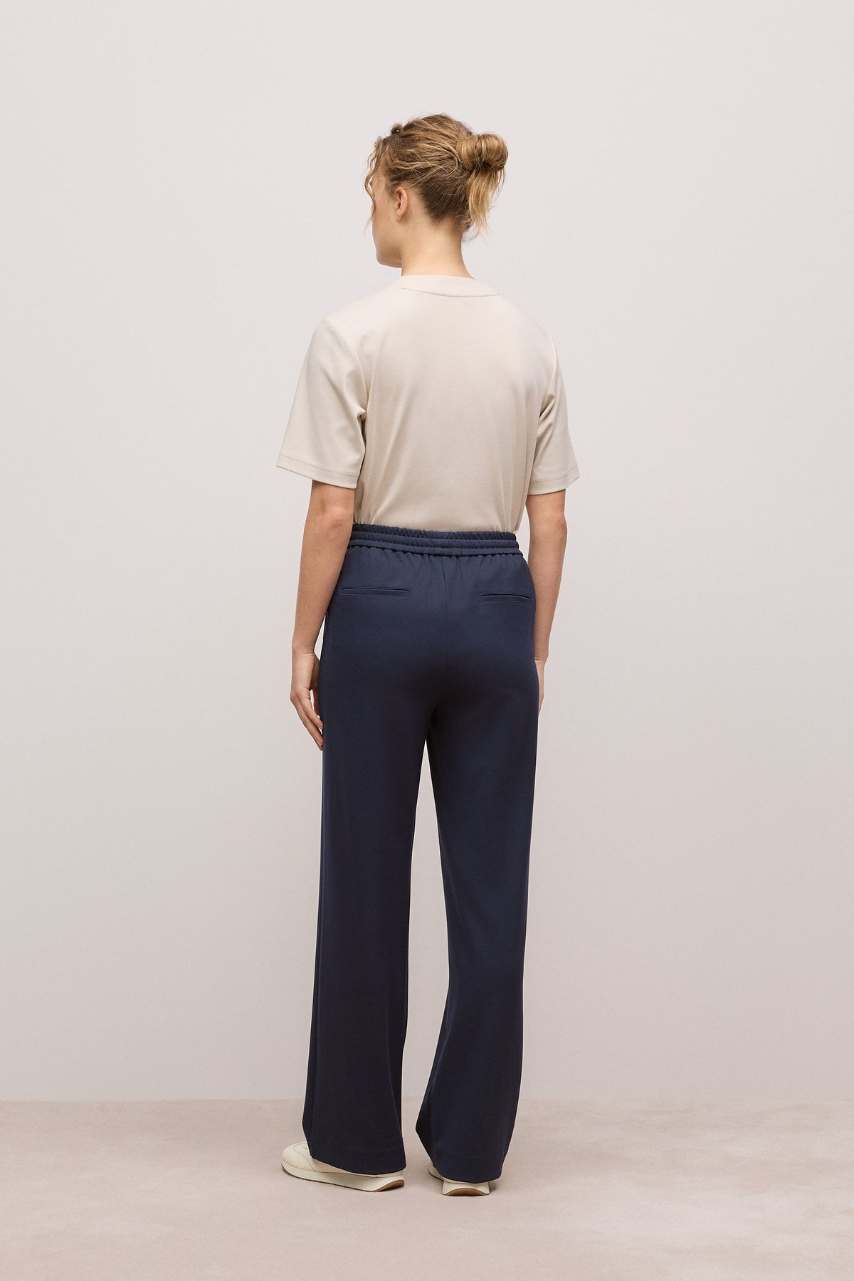 Ponte Pintucked Wide Leg Pant