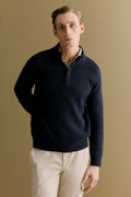 Merino Rib Stitch Half Zip