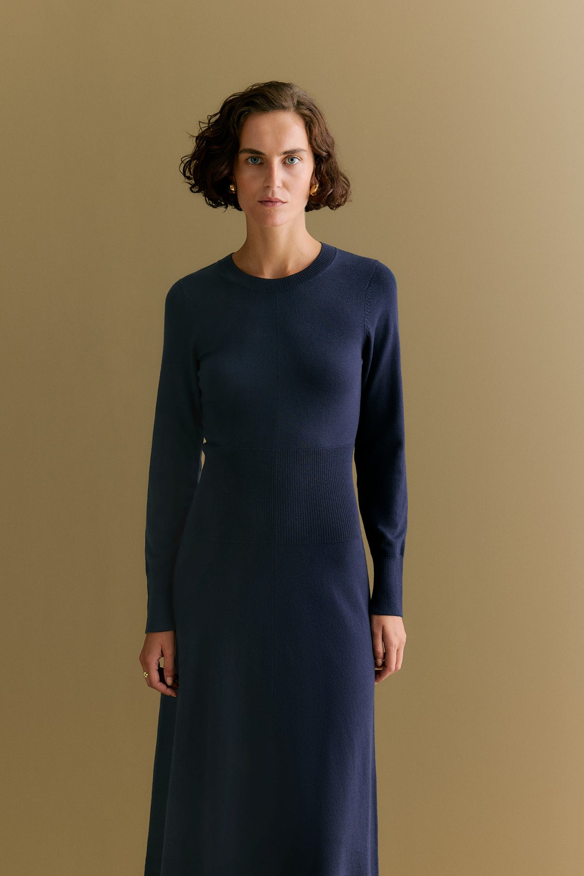 Merino Blend Rib Waist Dress