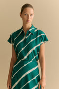 Feather Stripe Mini Twill Short Sleeve Shirt