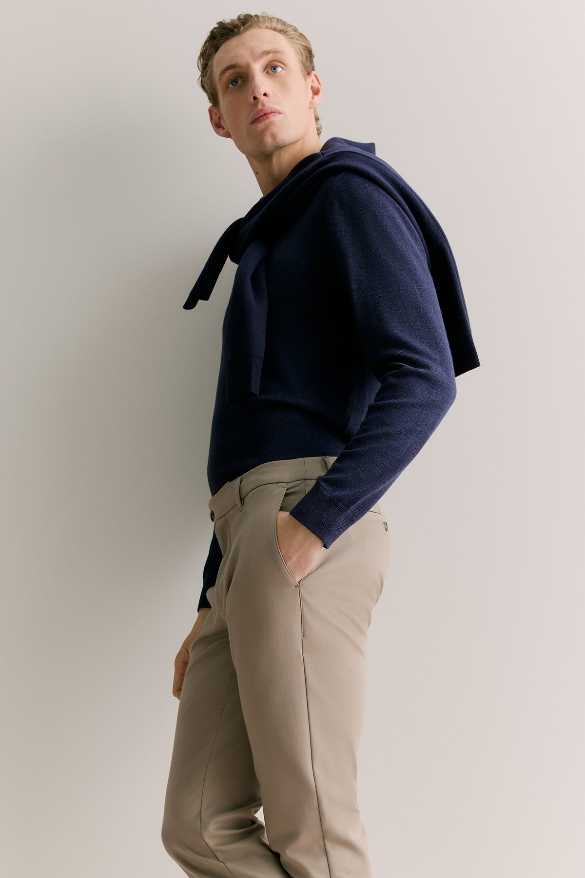 Merino Blend Double Knit Collared Cardigan
