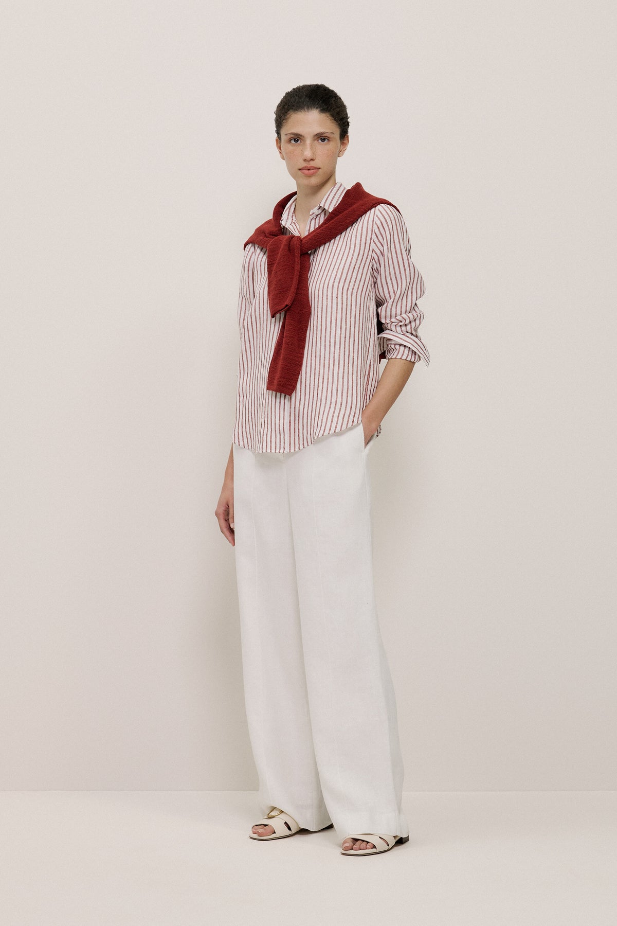 Linen End On End Stripe Shirt