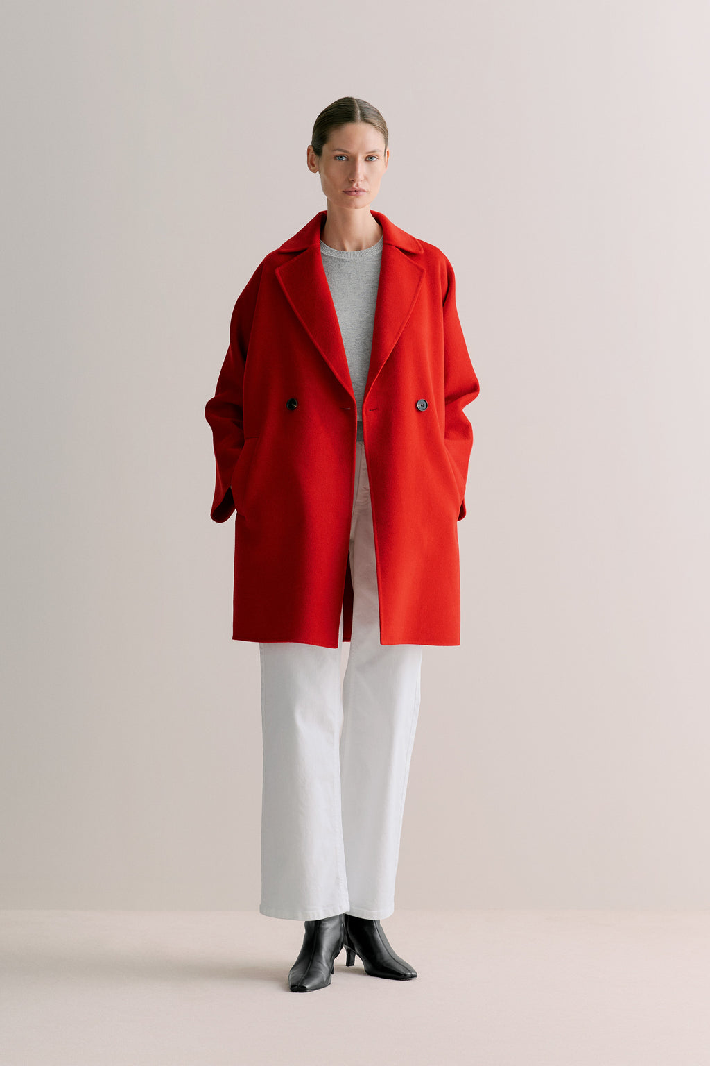 Wool Blend Relaxed Coat