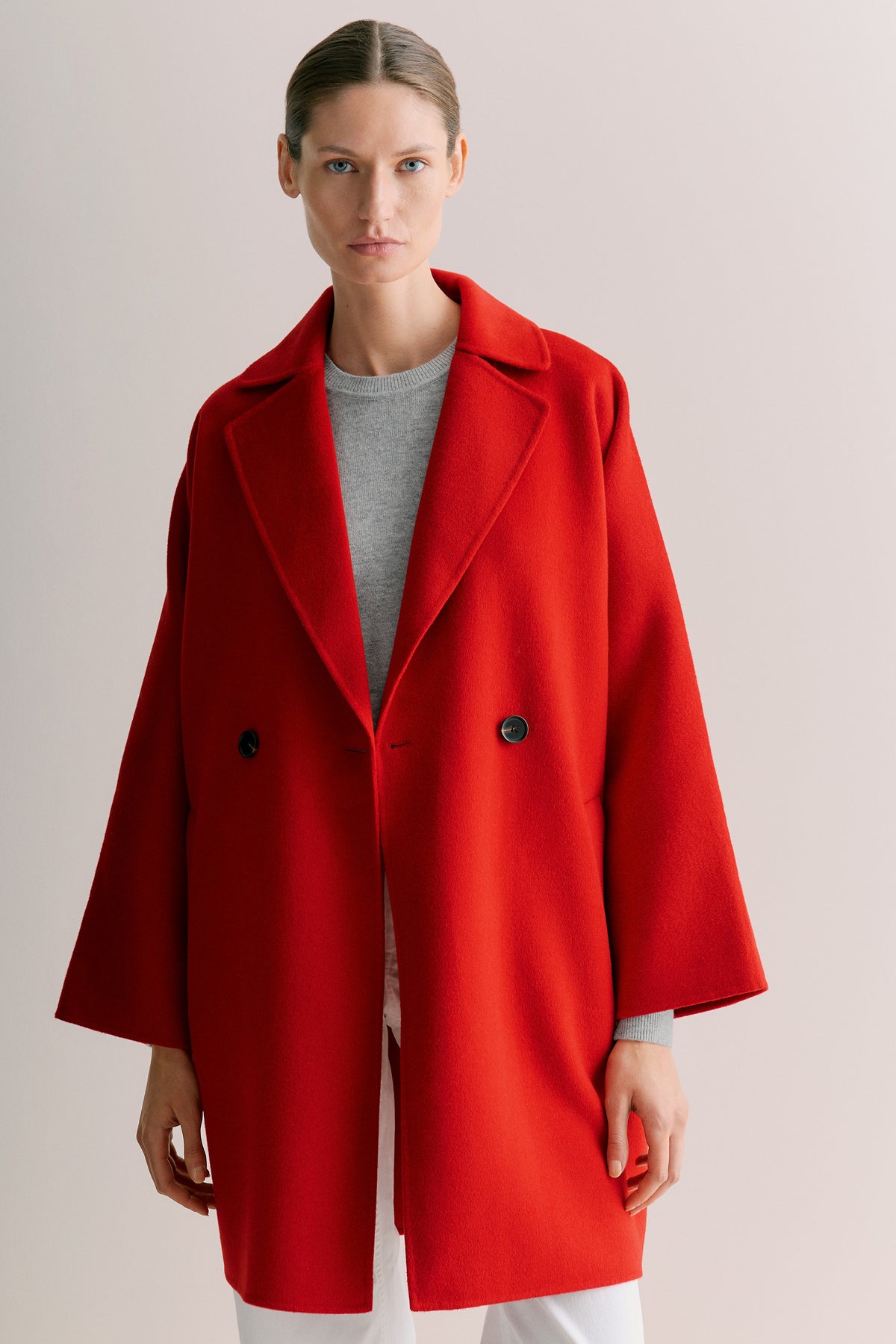 Wool Blend Relaxed Coat
