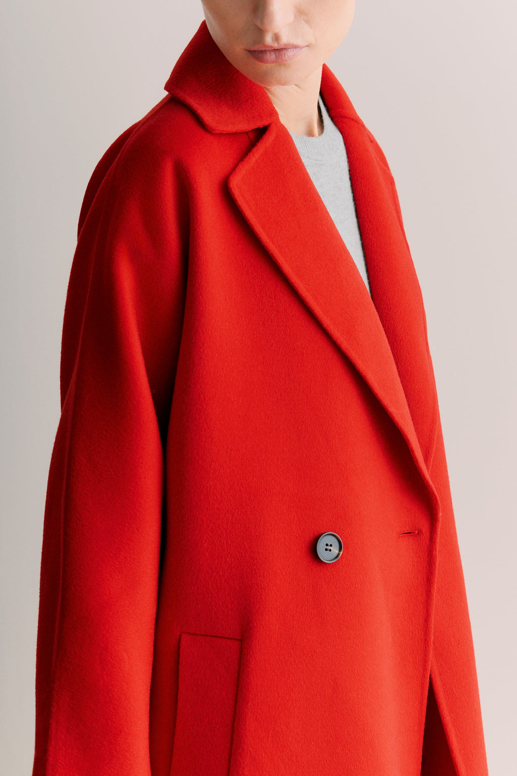 Wool Blend Relaxed Coat