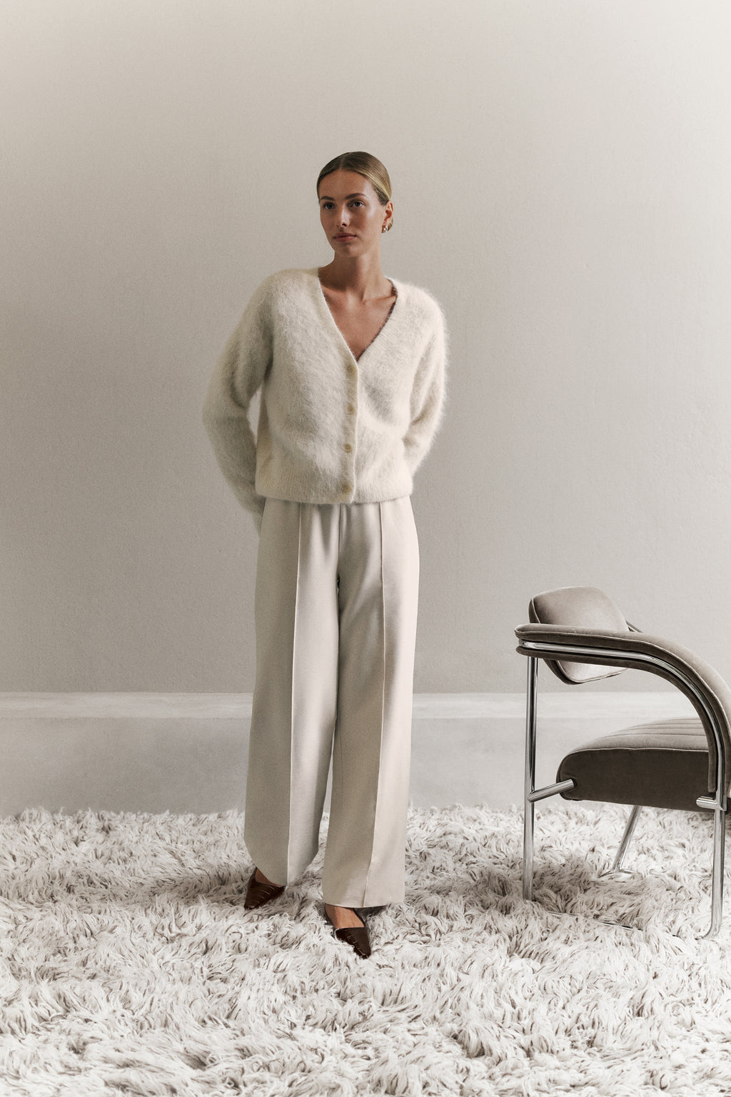 Pintucked Pull On Pant