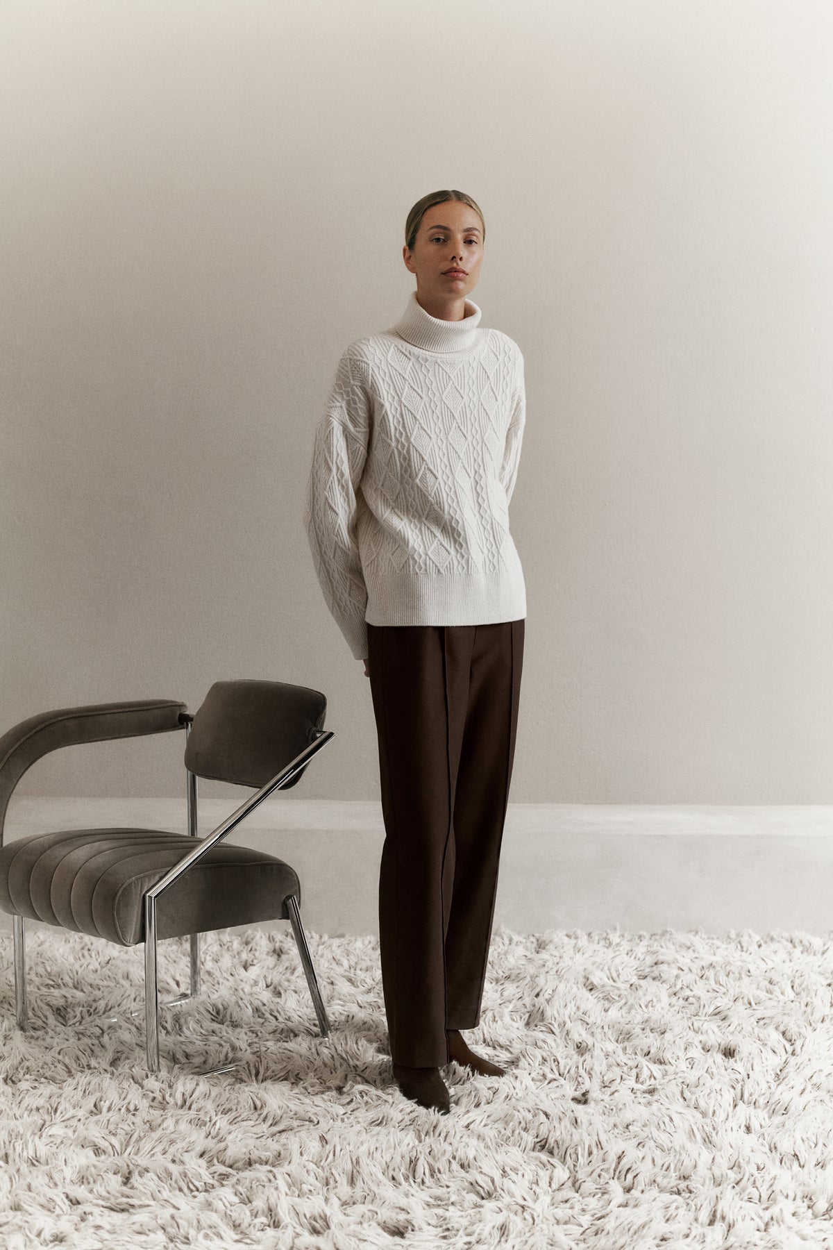 Pintucked Pull On Pant