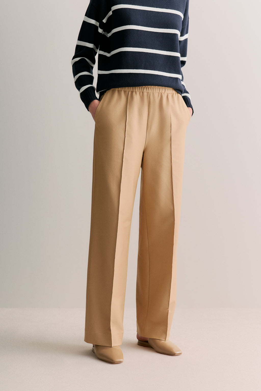 Pintucked Pull On Pant
