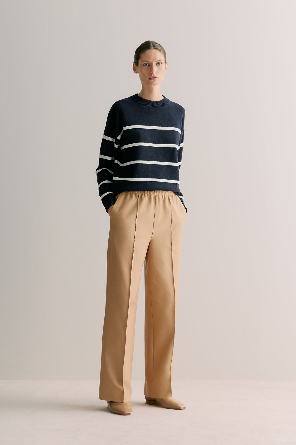 Pintucked Pull On Pant