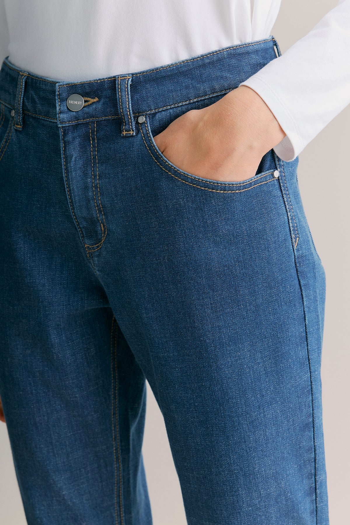 Cotton Blend Boyfriend Jean